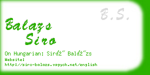 balazs siro business card